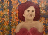 a painting of a woman with red hair